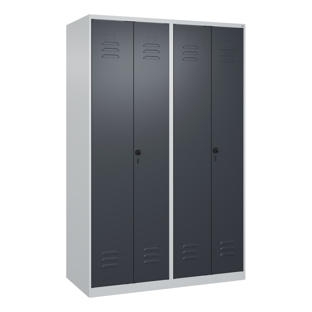 Produktabbildung Nr. 9: C+P PSA Doppel-Spind Classic PLUS, 4 Abteile, HxBxT 1.850 x 1.200 x 500 mm, lichtgrau, anthrazitgrau, für Vorhängeschloss