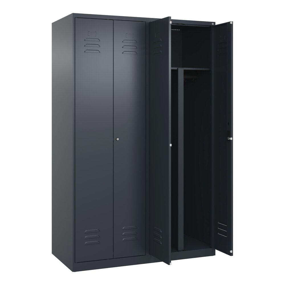 Produktabbildung Nr. 1: C+P PSA Doppel-Spind Classic PLUS, 4 Abteile, HxBxT 1.850 x 1.200 x 500 mm, anthrazitgrau, anthrazitgrau, Zylinderschloss