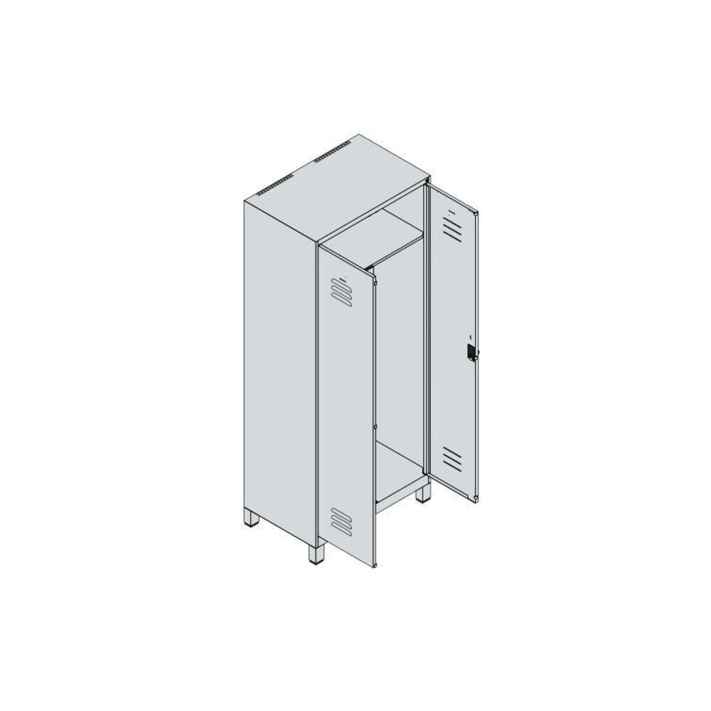 C+P PSA Doppel-Spind Classic PLUS, Füße, 2 Abteile, HxBxT 1.950 x 800 x 500 mm, lichtgrau, lichtgrau, Zylinderschloss Produktabbildung Nr. 8: C+P PSA Doppel-Spind Classic PLUS, Füße, 2 Abteile, HxBxT 1.950 x 800 x 500 mm, lichtgrau, lichtgrau, Zylinderschloss