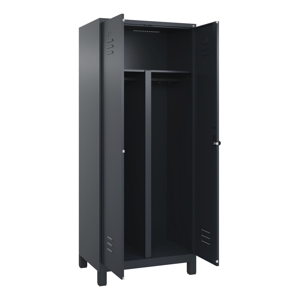 C+P PSA Doppel-Spind Classic PLUS, Füße, 2 Abteile, HxBxT 1.950 x 800 x 500 mm, anthrazitgrau, anthrazitgrau, für Vorhängeschloss Produktabbildung Nr. 1: C+P PSA Doppel-Spind Classic PLUS, Füße, 2 Abteile, HxBxT 1.950 x 800 x 500 mm, anthrazitgrau, anthrazitgrau, für Vorhängeschloss