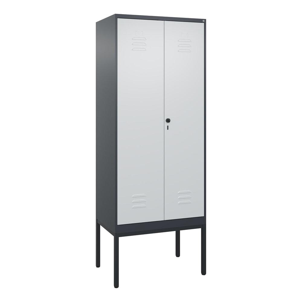 Produktabbildung Nr. 9: C+P PSA Doppel-Spind Classic PLUS, Gestell, 2 Abteile, HxBxT 2.120 x 800 x 500 mm, anthrazitgrau, lichtgrau, für Vorhängeschloss