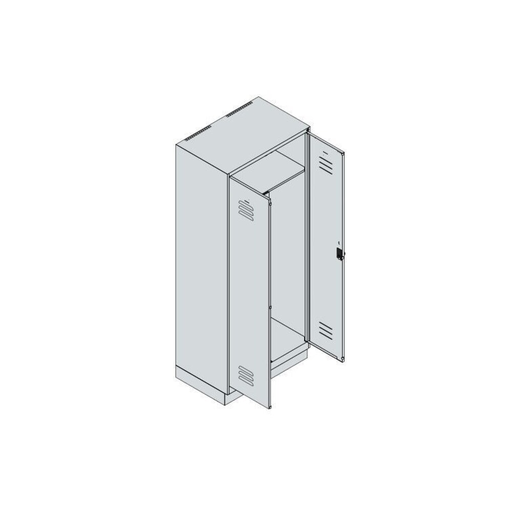 C+P PSA Doppel-Spind Classic PLUS, Sockel, 2 Abteile, HxBxT 1.950 x 800 x 500 mm, lichtgrau, lichtgrau, für Vorhängeschloss Produktabbildung Nr. 8: C+P PSA Doppel-Spind Classic PLUS, Sockel, 2 Abteile, HxBxT 1.950 x 800 x 500 mm, lichtgrau, lichtgrau, für Vorhängeschloss