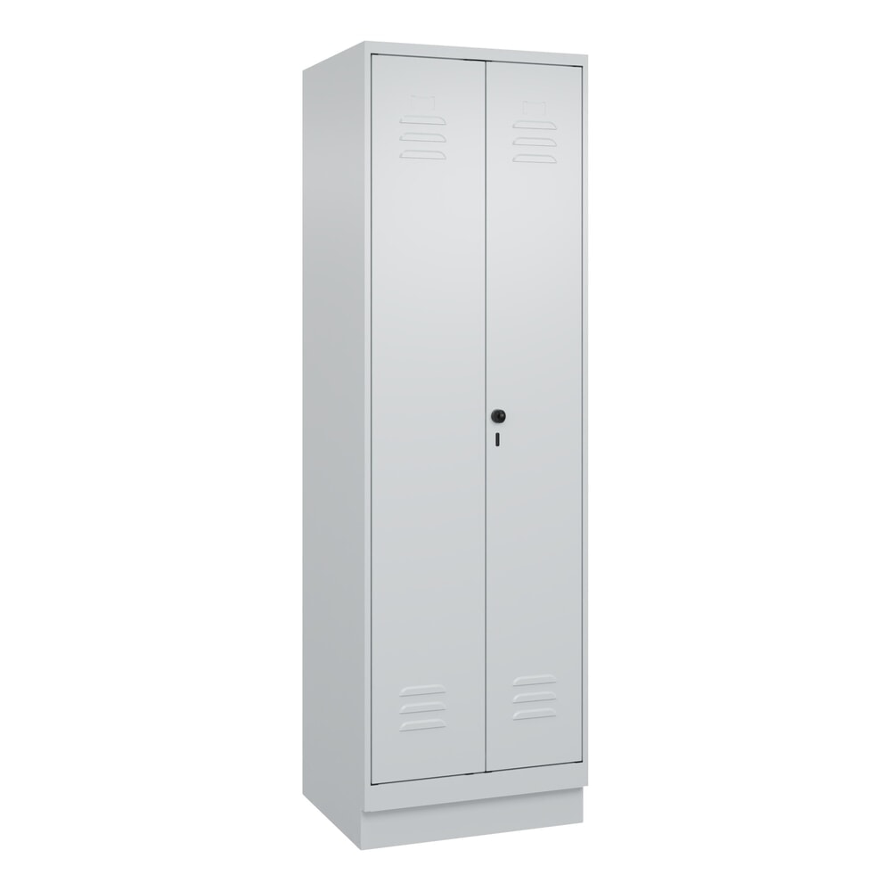 Produktabbildung Nr. 9: C+P PSA Doppel-Spind Classic PLUS, Sockel, 2 Abteile, HxBxT 1.950 x 600 x 500 mm, lichtgrau, lichtgrau, für Vorhängeschloss