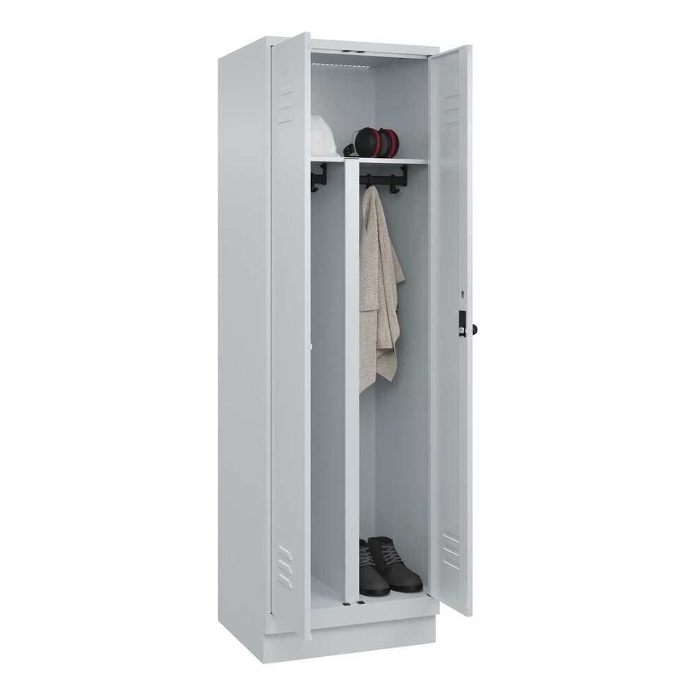 Produktabbildung Nr. 10: C+P PSA Doppel-Spind Classic PLUS, Sockel, 2 Abteile, HxBxT 1.950 x 600 x 500 mm, lichtgrau, lichtgrau, für Vorhängeschloss