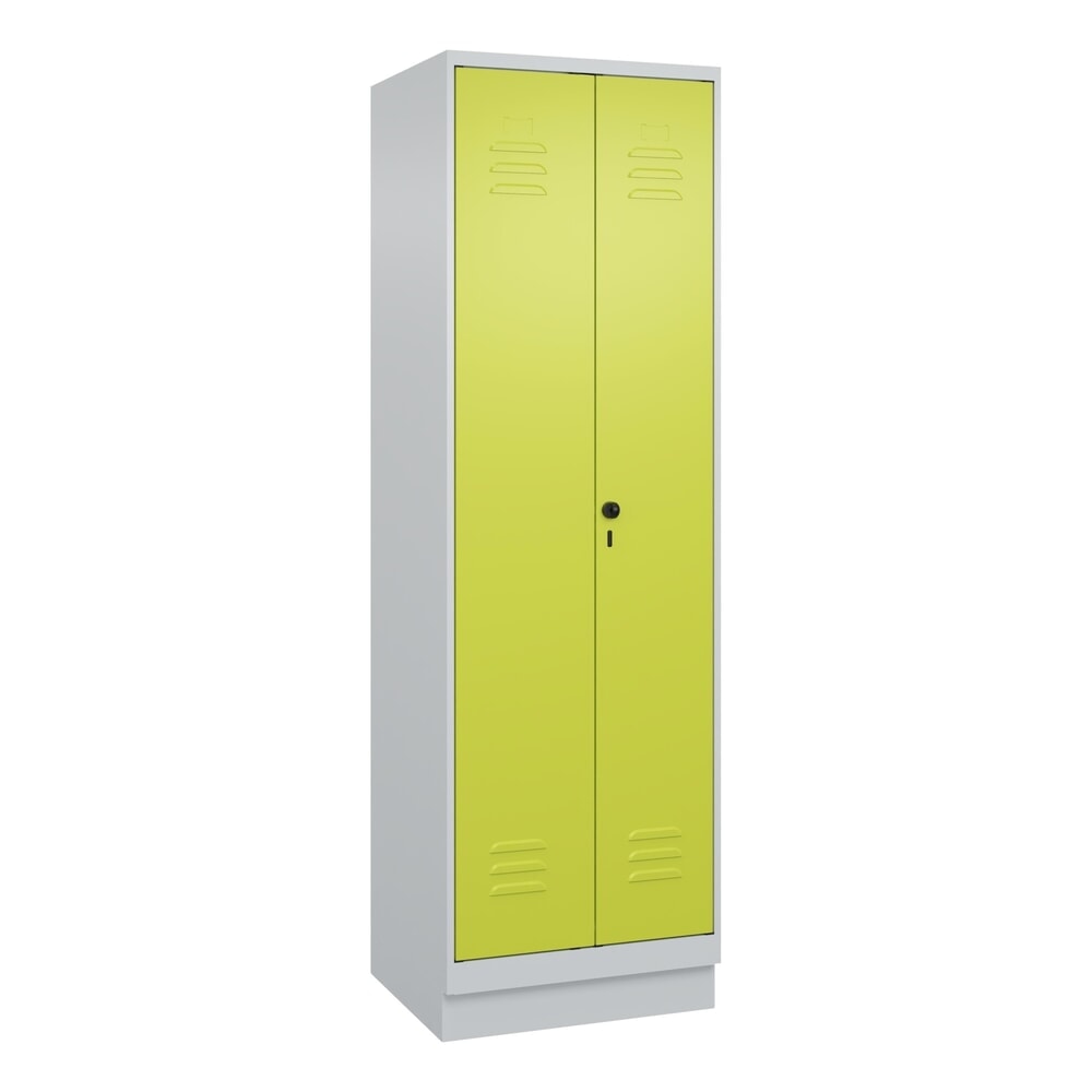 Produktabbildung Nr. 9: C+P PSA Doppel-Spind Classic PLUS, Sockel, 2 Abteile, HxBxT 1.950 x 600 x 500 mm, lichtgrau, clowngrün, für Vorhängeschloss