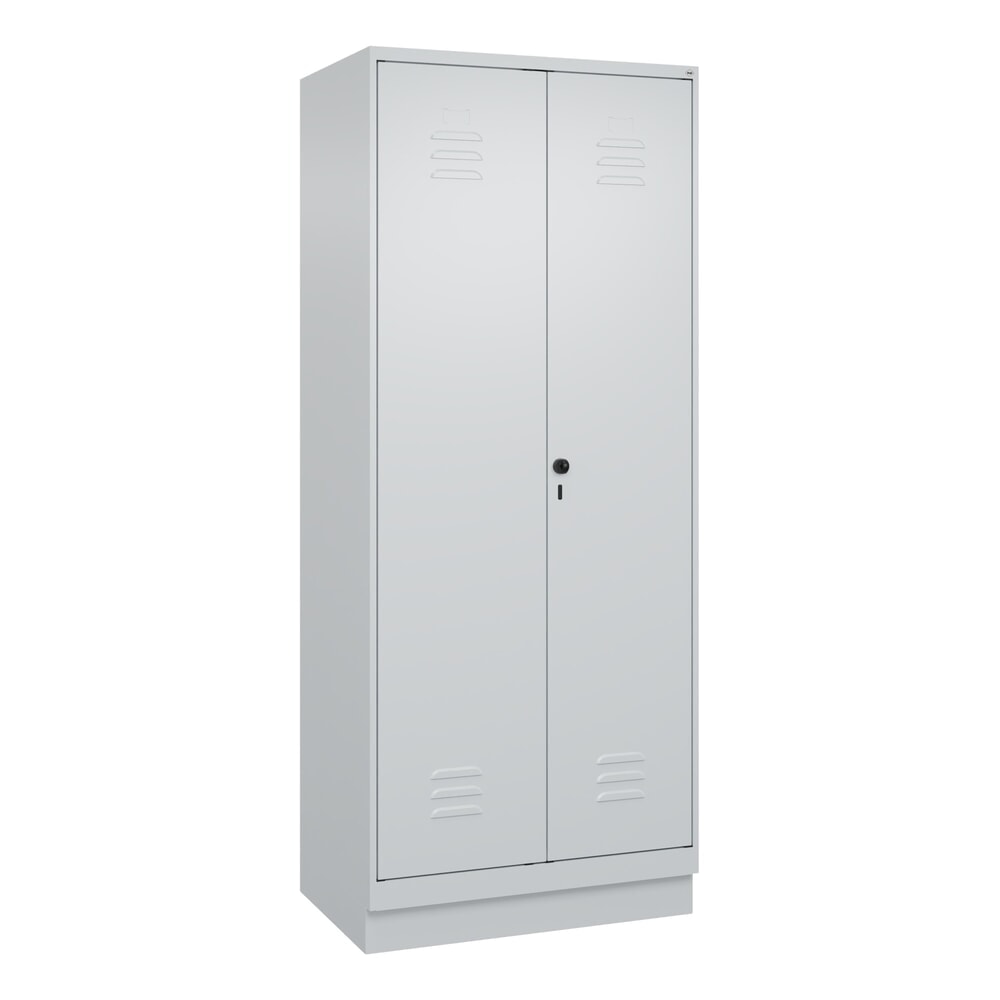 C+P PSA Doppel-Spind Classic PLUS, Sockel, 2 Abteile, HxBxT 1.950 x 800 x 500 mm, lichtgrau, lichtgrau, für Vorhängeschloss Produktabbildung Nr. 9: C+P PSA Doppel-Spind Classic PLUS, Sockel, 2 Abteile, HxBxT 1.950 x 800 x 500 mm, lichtgrau, lichtgrau, für Vorhängeschloss