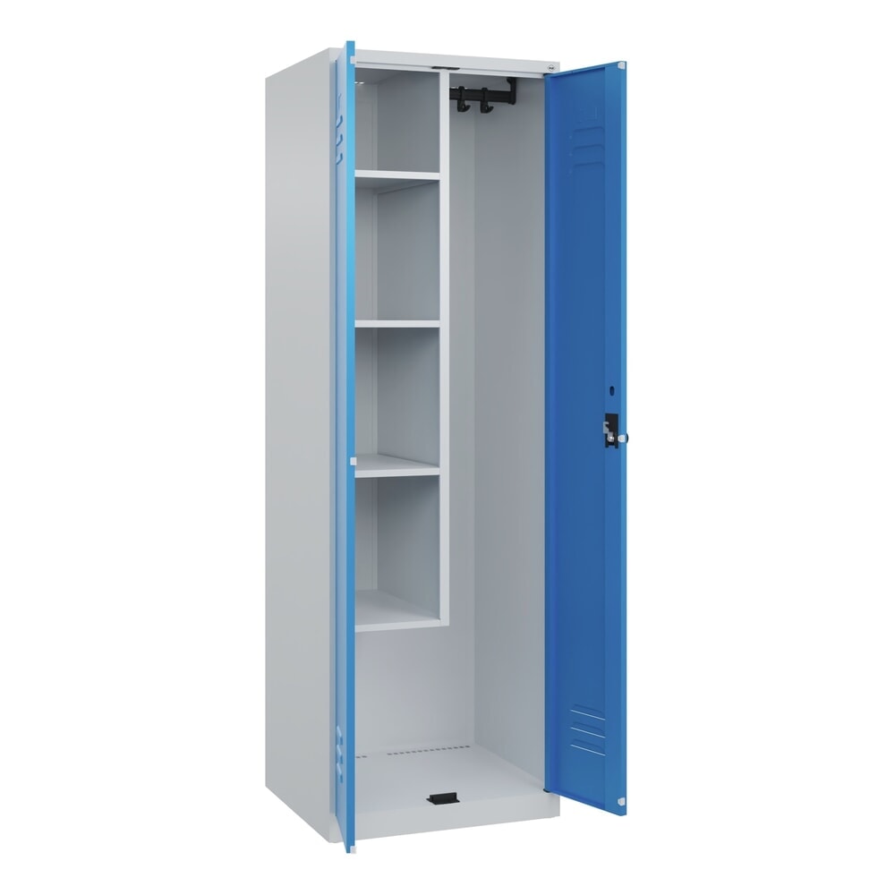 C+P Putzmittel-Spind Classic PLUS, 2 Abteile, HxBxT 1.850 x 600 x 500 mm, lichtgrau, lichtblau, für Vorhängeschloss Produktabbildung Nr. 1: C+P Putzmittel-Spind Classic PLUS, 2 Abteile, HxBxT 1.850 x 600 x 500 mm, lichtgrau, lichtblau, für Vorhängeschloss