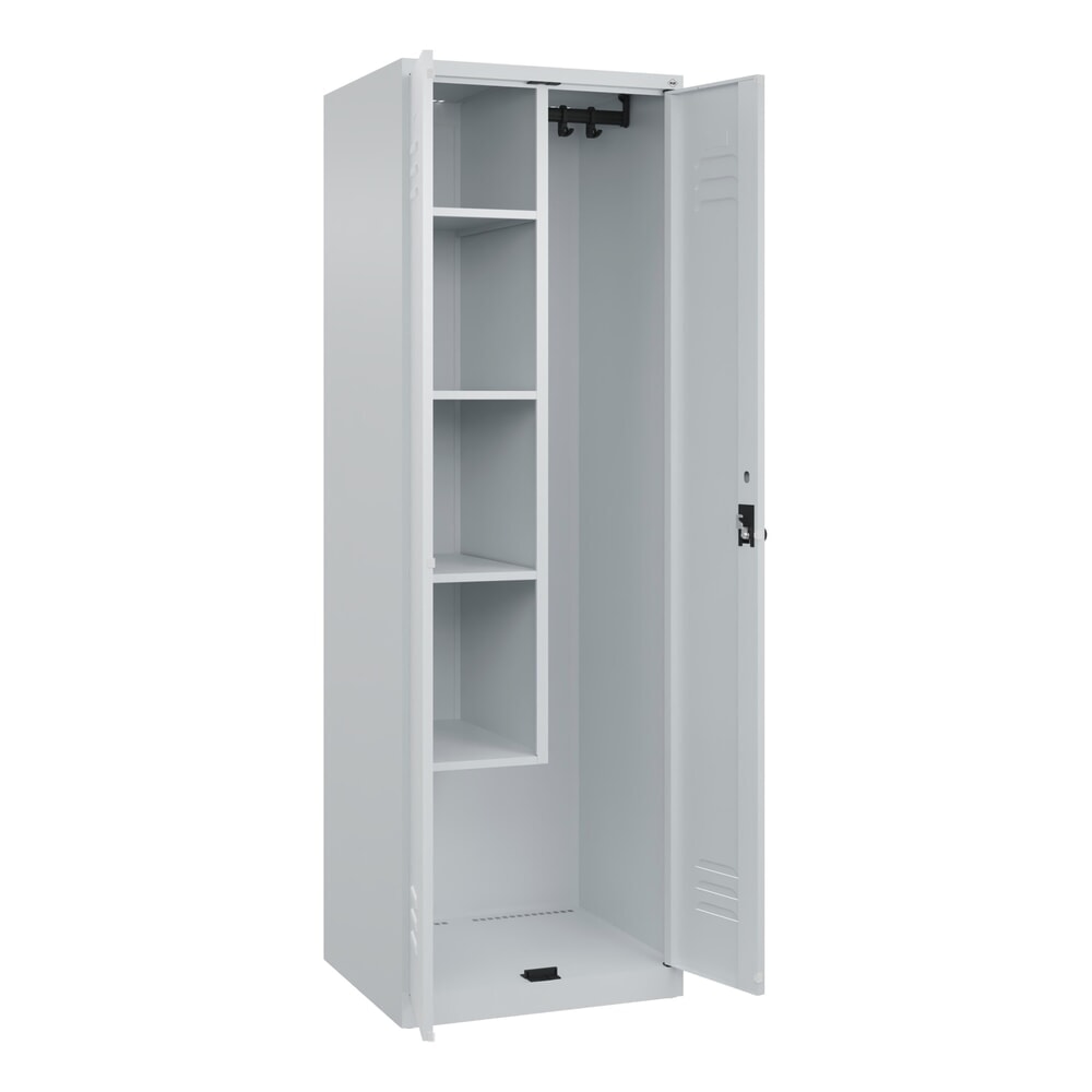 Produktabbildung Nr. 1: C+P Putzmittel-Spind Classic PLUS, 2 Abteile, HxBxT 1.850 x 600 x 500 mm, lichtgrau, lichtgrau, für Vorhängeschloss