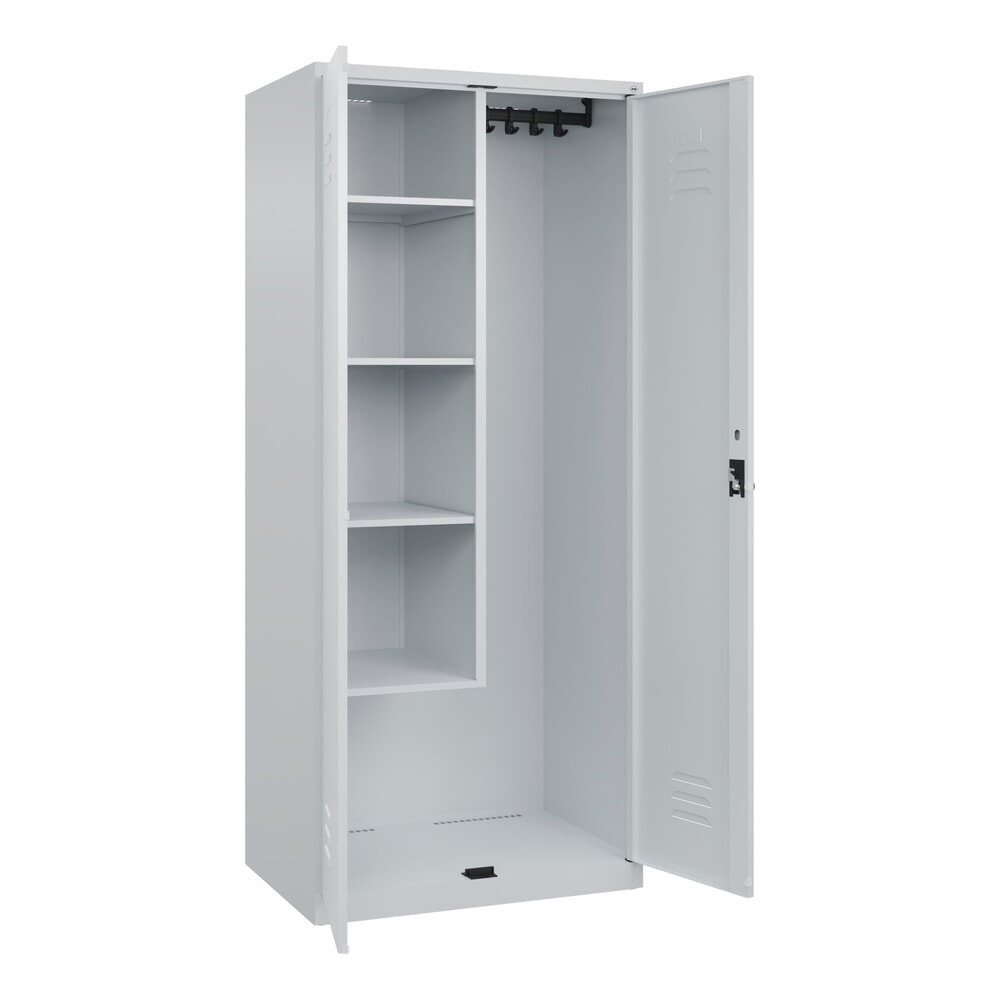 C+P Putzmittel-Spind Classic PLUS, 2 Abteile, HxBxT 1.850 x 800 x 500 mm, lichtgrau, lichtgrau, für Vorhängeschloss Produktabbildung Nr. 1: C+P Putzmittel-Spind Classic PLUS, 2 Abteile, HxBxT 1.850 x 800 x 500 mm, lichtgrau, lichtgrau, für Vorhängeschloss