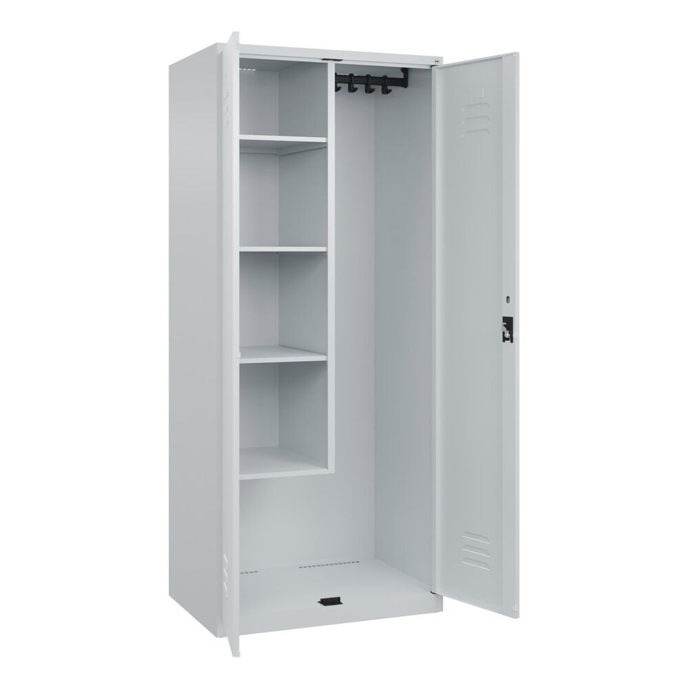 C+P Putzmittel-Spind Classic PLUS, 2 Abteile, HxBxT 1.850 x 800 x 500 mm, lichtgrau, lichtgrau, Zylinderschloss Produktabbildung Nr. 1: C+P Putzmittel-Spind Classic PLUS, 2 Abteile, HxBxT 1.850 x 800 x 500 mm, lichtgrau, lichtgrau, Zylinderschloss