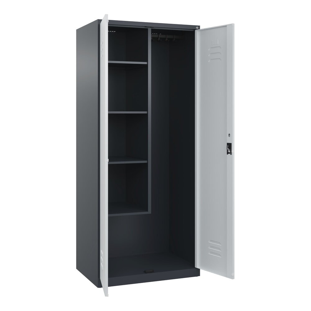 C+P Putzmittel-Spind Classic PLUS, 2 Abteile, HxBxT 1.850 x 800 x 500 mm, anthrazitgrau, lichtgrau, Zylinderschloss Produktabbildung Nr. 1: C+P Putzmittel-Spind Classic PLUS, 2 Abteile, HxBxT 1.850 x 800 x 500 mm, anthrazitgrau, lichtgrau, Zylinderschloss