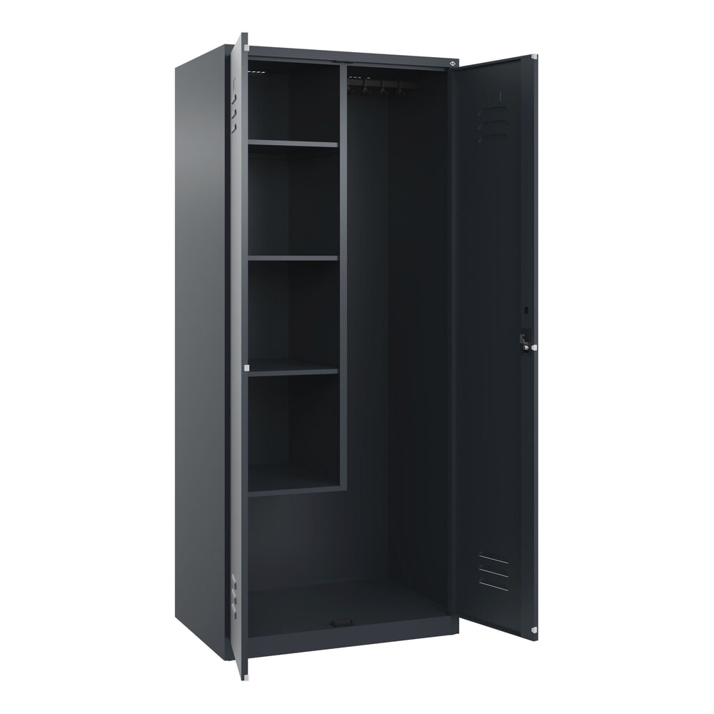 C+P Putzmittel-Spind Classic PLUS, 2 Abteile, HxBxT 1.850 x 800 x 500 mm, anthrazitgrau, anthrazitgrau, Zylinderschloss Produktabbildung Nr. 1: C+P Putzmittel-Spind Classic PLUS, 2 Abteile, HxBxT 1.850 x 800 x 500 mm, anthrazitgrau, anthrazitgrau, Zylinderschloss