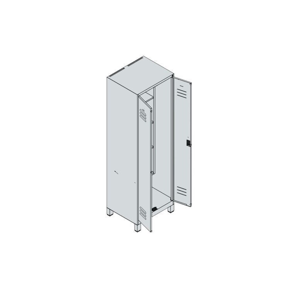 C+P Putzmittel-Spind Classic PLUS, Füße, 2 Abteile, HxBxT 1.950 x 600 x 500 mm, lichtgrau, clowngrün, für Vorhängeschloss Produktabbildung Nr. 8: C+P Putzmittel-Spind Classic PLUS, Füße, 2 Abteile, HxBxT 1.950 x 600 x 500 mm, lichtgrau, clowngrün, für Vorhängeschloss
