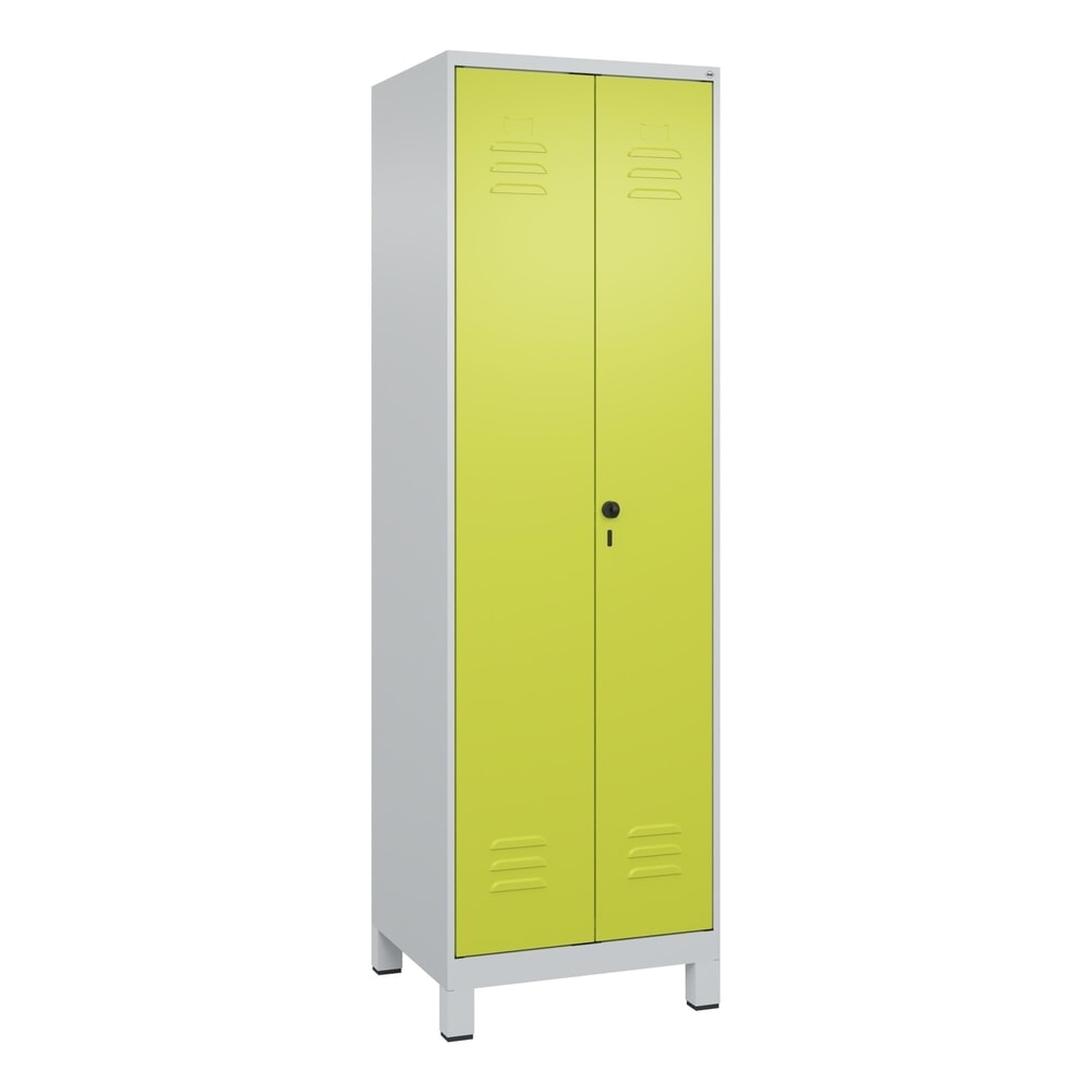 C+P Putzmittel-Spind Classic PLUS, Füße, 2 Abteile, HxBxT 1.950 x 600 x 500 mm, lichtgrau, clowngrün, für Vorhängeschloss Produktabbildung Nr. 9: C+P Putzmittel-Spind Classic PLUS, Füße, 2 Abteile, HxBxT 1.950 x 600 x 500 mm, lichtgrau, clowngrün, für Vorhängeschloss