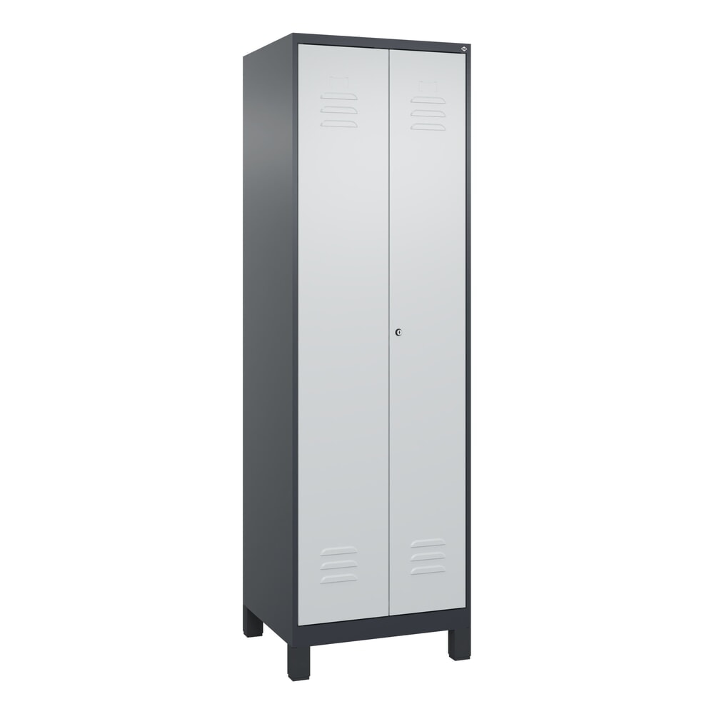 C+P Putzmittel-Spind Classic PLUS, Füße, 2 Abteile, HxBxT 1.950 x 600 x 500 mm, anthrazitgrau, lichtgrau, Zylinderschloss Produktabbildung Nr. 9: C+P Putzmittel-Spind Classic PLUS, Füße, 2 Abteile, HxBxT 1.950 x 600 x 500 mm, anthrazitgrau, lichtgrau, Zylinderschloss