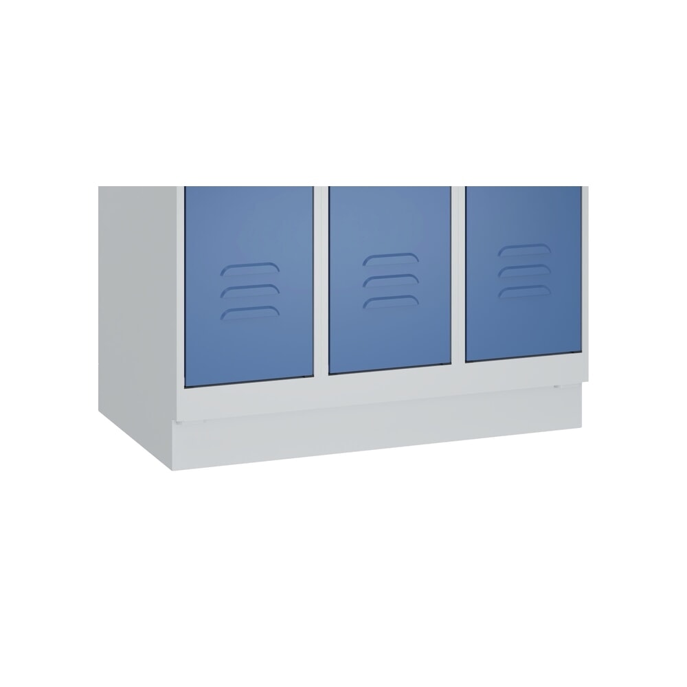 Produktabbildung Nr. 7: C+P Wäsche-Spind Classic PLUS, Sockel, 2 Abteile, HxBxT 1.950 x 600 x 500 mm, lichtgrau, lichtgrau, für Vorhängeschloss, mit Mitteltrennwand