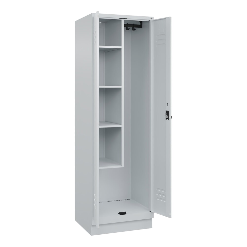 C+P Putzmittel-Spind Classic PLUS, Sockel, 2 Abteile, HxBxT 1.950 x 600 x 500 mm, lichtgrau, lichtgrau, für Vorhängeschloss Produktabbildung Nr. 1: C+P Putzmittel-Spind Classic PLUS, Sockel, 2 Abteile, HxBxT 1.950 x 600 x 500 mm, lichtgrau, lichtgrau, für Vorhängeschloss