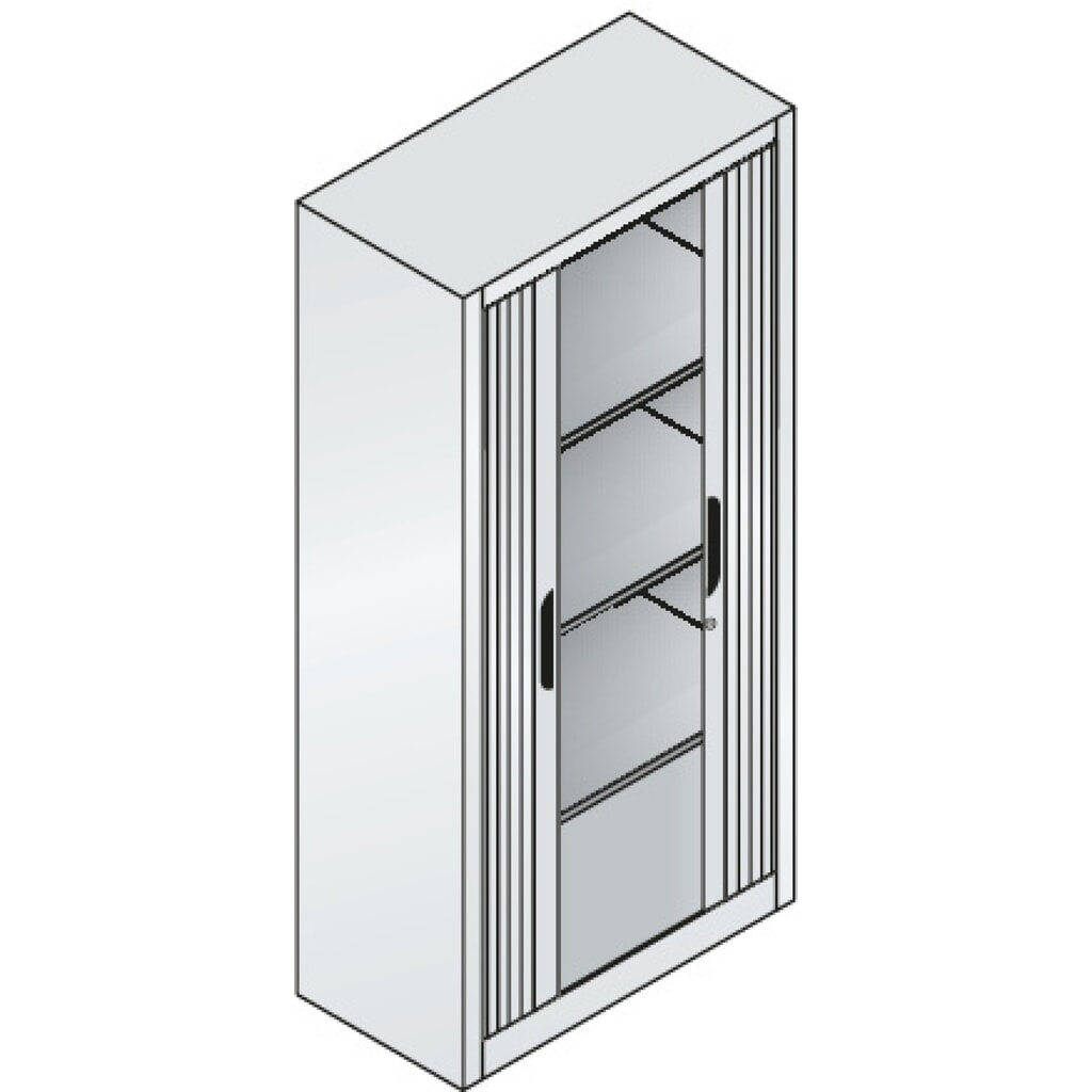 C+P Rollladenschrank, 4 OH, Breite 800 mm, lichtgrau Produktabbildung Nr. 4: C+P Rollladenschrank, 4 OH, Breite 800 mm, lichtgrau