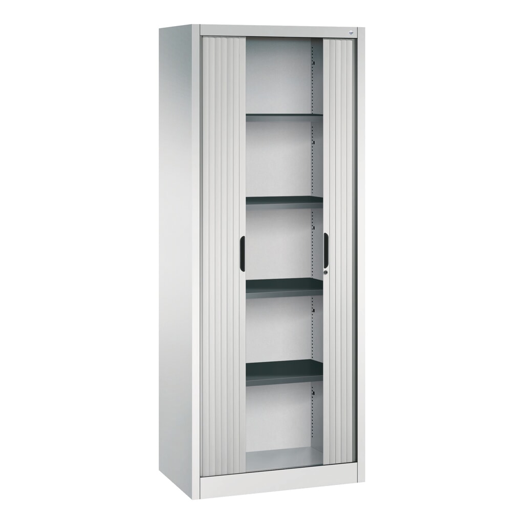 C+P Rollladenschrank, 5 OH, Breite 800 mm, lichtgrau Produktabbildung Nr. 3: C+P Rollladenschrank, 5 OH, Breite 800 mm, lichtgrau