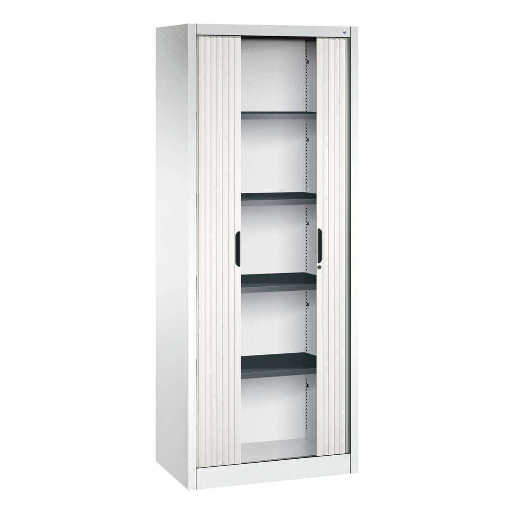 C+P Rollladenschrank, 5 OH, Breite 800 mm, reinweiß Produktabbildung Nr. 3: C+P Rollladenschrank, 5 OH, Breite 800 mm, reinweiß