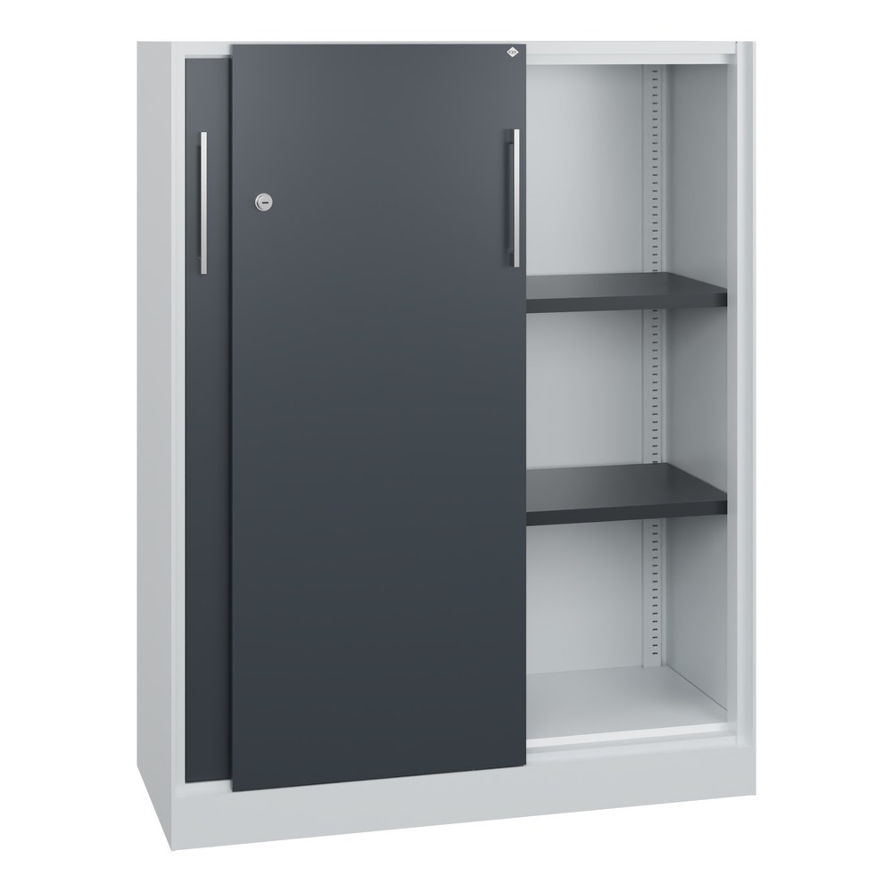 Produktabbildung Nr. 3: C+P Schiebetürenschrank Asisto, 3 OH, Breite 1.000 mm, lichtgrau, anthrazitgrau