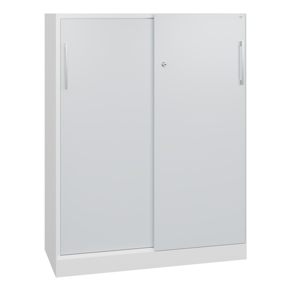 Produktabbildung: C+P Schiebetürenschrank Asisto, 3 OH, Breite 1.000 mm, verkehrsweiß, lichtgrau