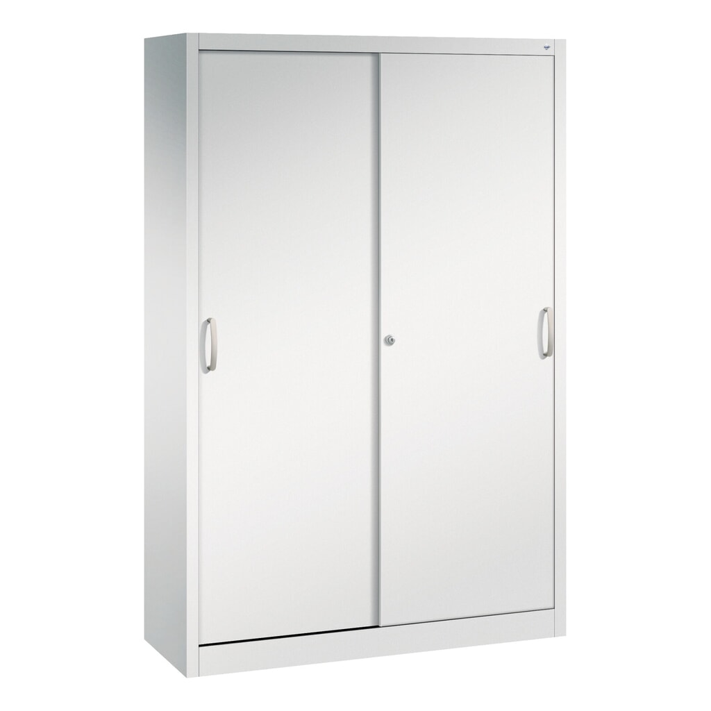 Produktabbildung: C+P Schiebetürenschrank, HxBxT 1.950 x 1.200 x 400 mm, lichtgrau, lichtgrau