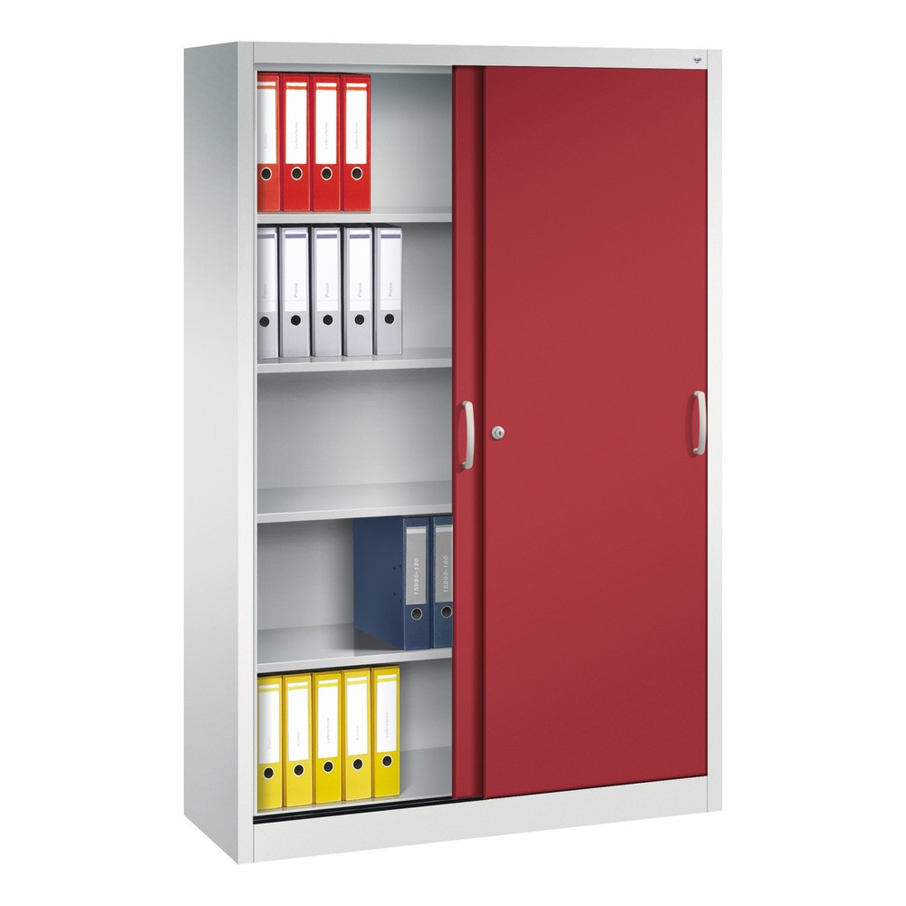 Produktabbildung Nr. 3: C+P Schiebetürenschrank, HxBxT 1.950 x 1.200 x 400 mm, lichtgrau, rubinrot