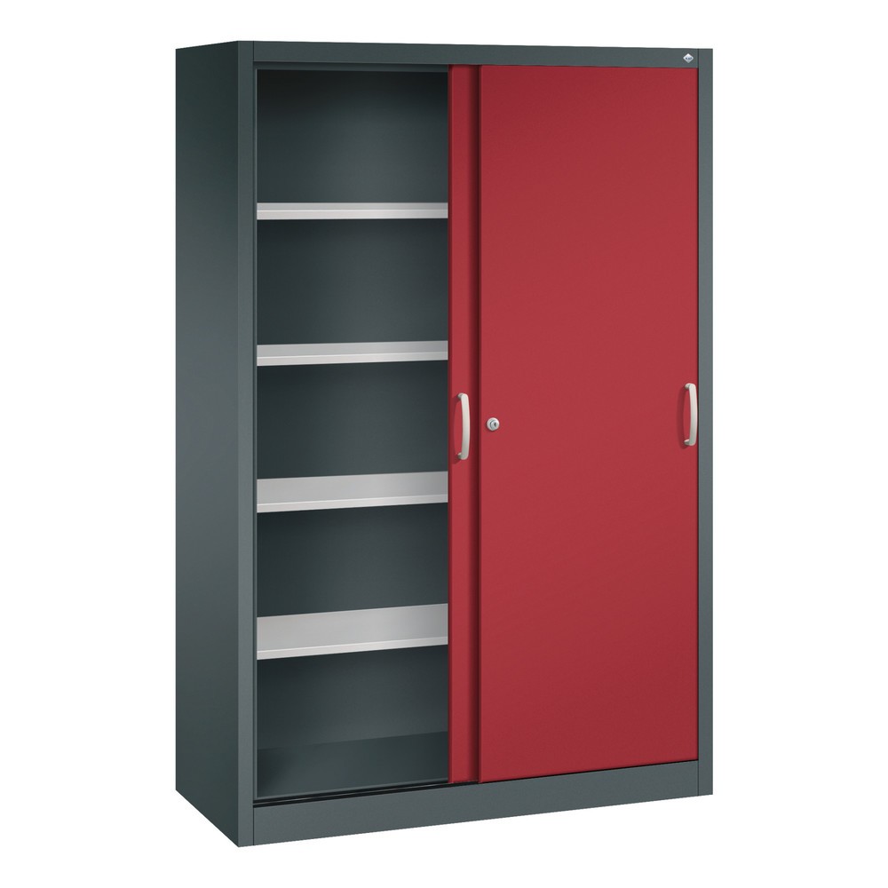 Produktabbildung Nr. 3: C+P Schiebetürenschrank, HxBxT 1.950 x 1.200 x 500 mm, anthrazitgrau, rubinrot