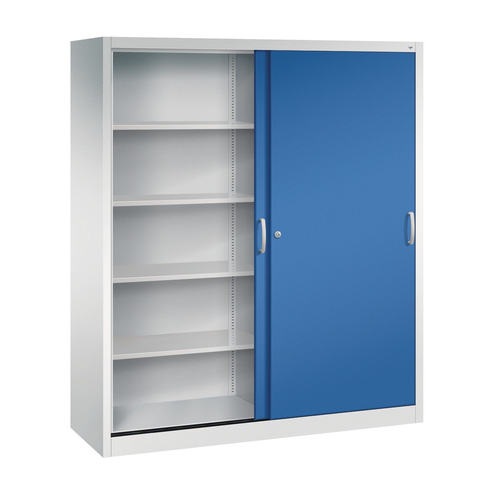 Produktabbildung Nr. 2: C+P Schiebetürenschrank, HxBxT 1.950 x 1.600 x 500 mm, lichtgrau, enzianblau
