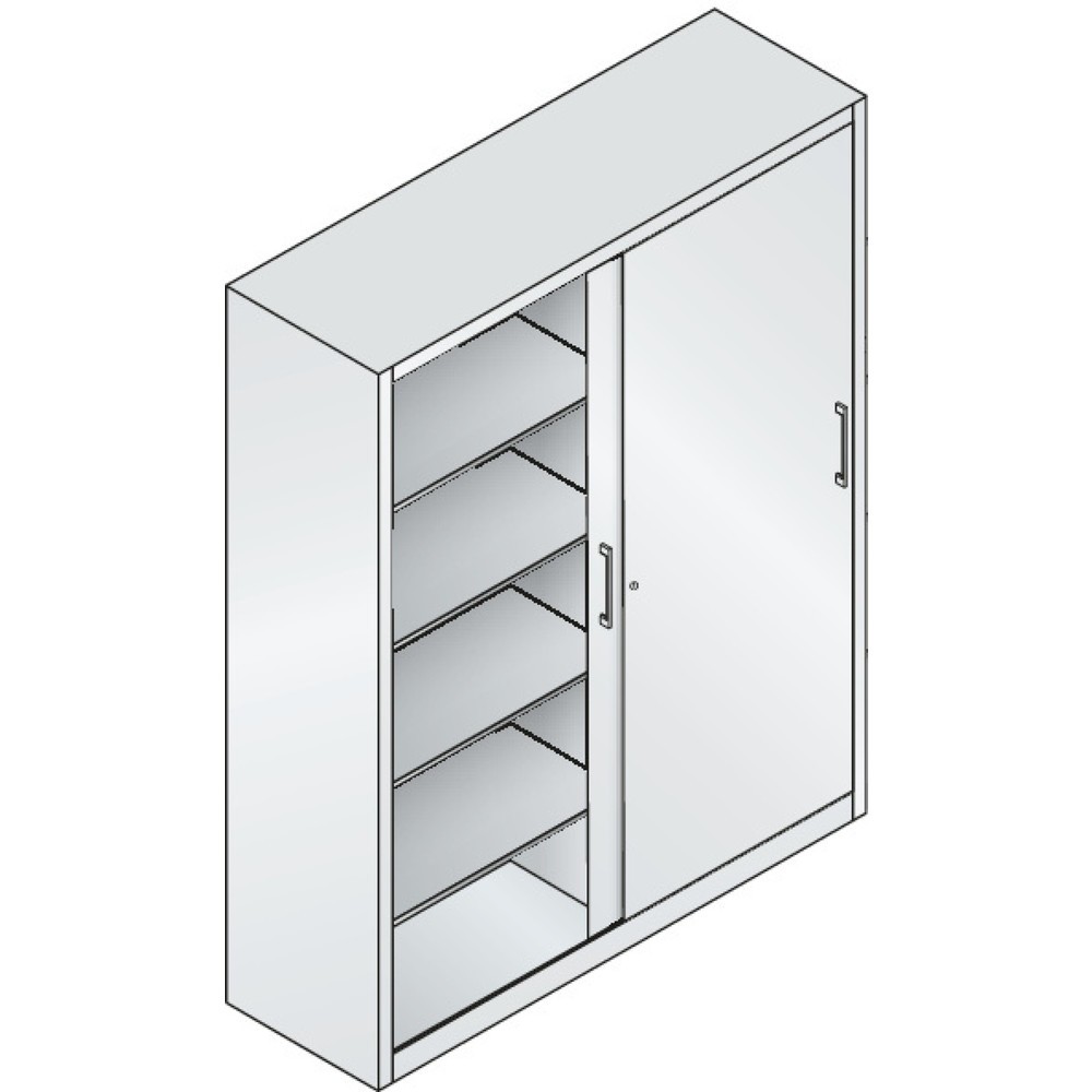 Produktabbildung Nr. 4: C+P Schiebetürenschrank, HxBxT 1.950 x 1.600 x 500 mm, lichtgrau, enzianblau