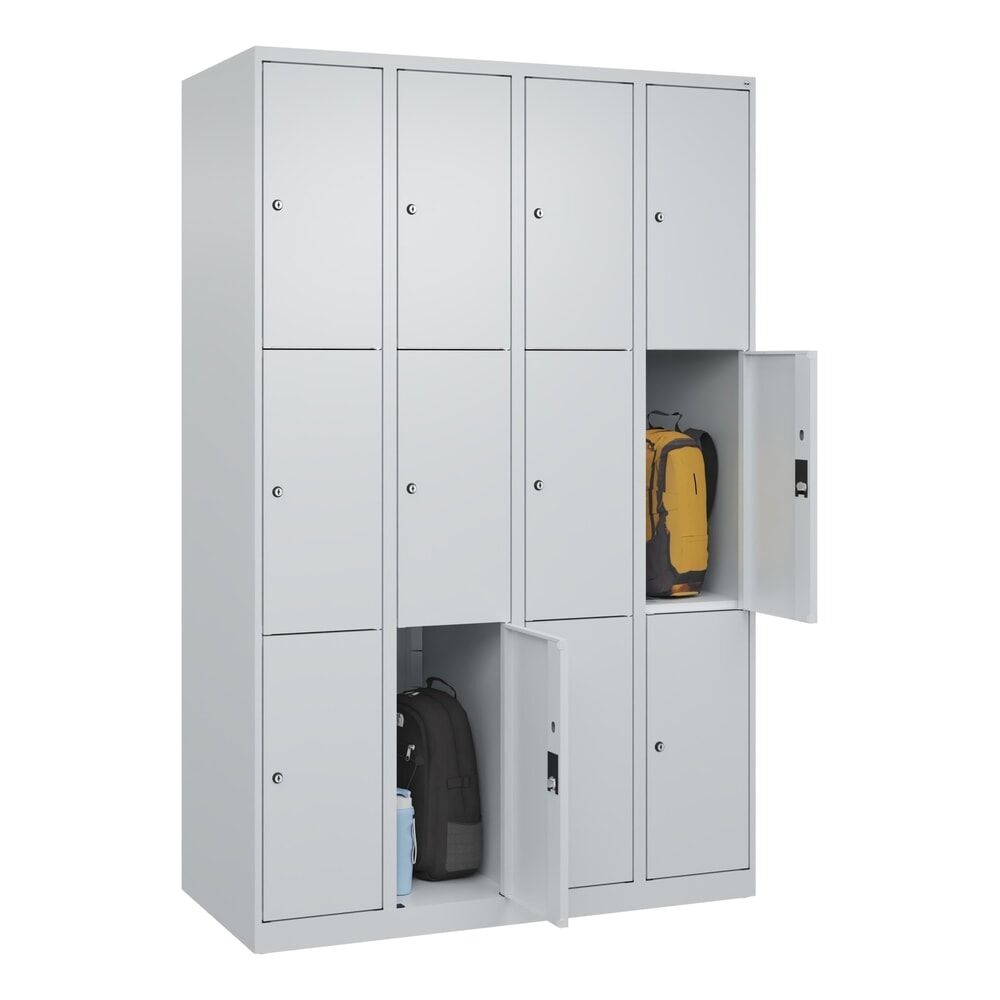 Produktabbildung Nr. 10: C+P Schließfachschrank Classic PLUS, 4 Abteile, HxBxT 1.850 x 1.200 x 500 mm, lichtgrau, lichtgrau, 12 Fächer, Zylinderschloss