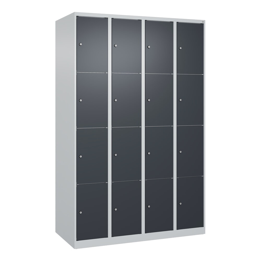 Produktabbildung Nr. 9: C+P Schließfachschrank Classic PLUS, 4 Abteile, HxBxT 1.850 x 1.200 x 500 mm, lichtgrau, anthrazitgrau, 16 Fächer, Zylinderschloss