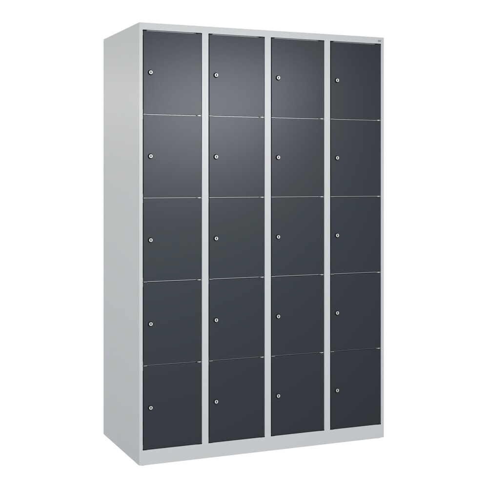 Produktabbildung Nr. 9: C+P Schließfachschrank Classic PLUS, 4 Abteile, HxBxT 1.850 x 1.200 x 500 mm, lichtgrau, anthrazitgrau, 20 Fächer, Zylinderschloss