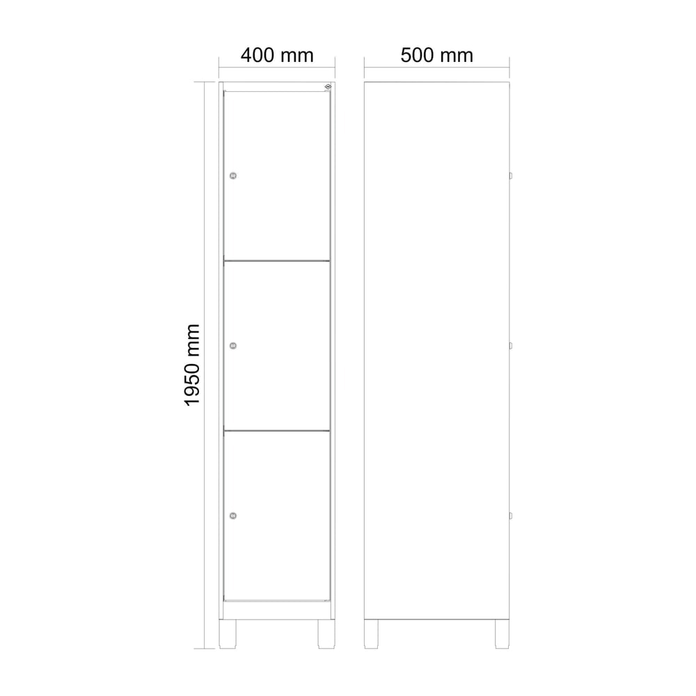 C+P Schließfachschrank Classic PLUS, Füße, 1 Abteil, HxBxT 1.950 x 400 x 500 mm, anthrazitgrau, lichtgrau, 3 Fächer, Zylinderschloss Produktabbildung Nr. 8: C+P Schließfachschrank Classic PLUS, Füße, 1 Abteil, HxBxT 1.950 x 400 x 500 mm, anthrazitgrau, lichtgrau, 3 Fächer, Zylinderschloss