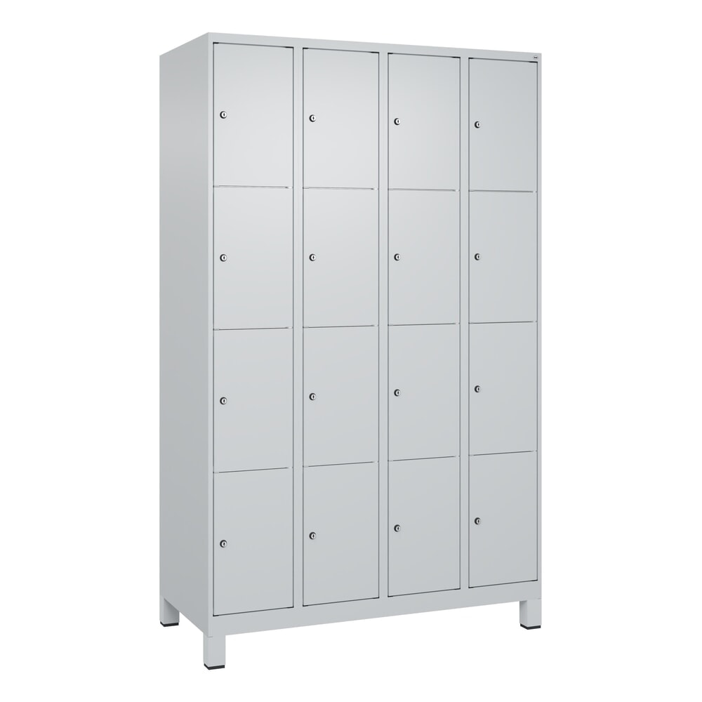 Produktabbildung Nr. 9: C+P Schließfachschrank Classic PLUS, Füße, 4 Abteile, HxBxT 1.950 x 1.200 x 500 mm, lichtgrau, lichtgrau, 16 Fächer, Zylinderschloss