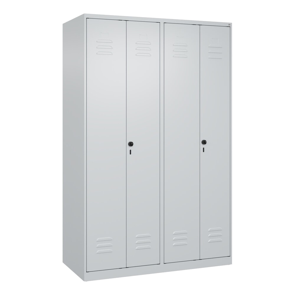 Produktabbildung Nr. 9: C+P Schwarz-Weiß-Spind Classic PLUS, 4 Abteile, HxBxT 1.850 x 1.200 x 500 mm, lichtgrau, lichtgrau, für Vorhängeschloss