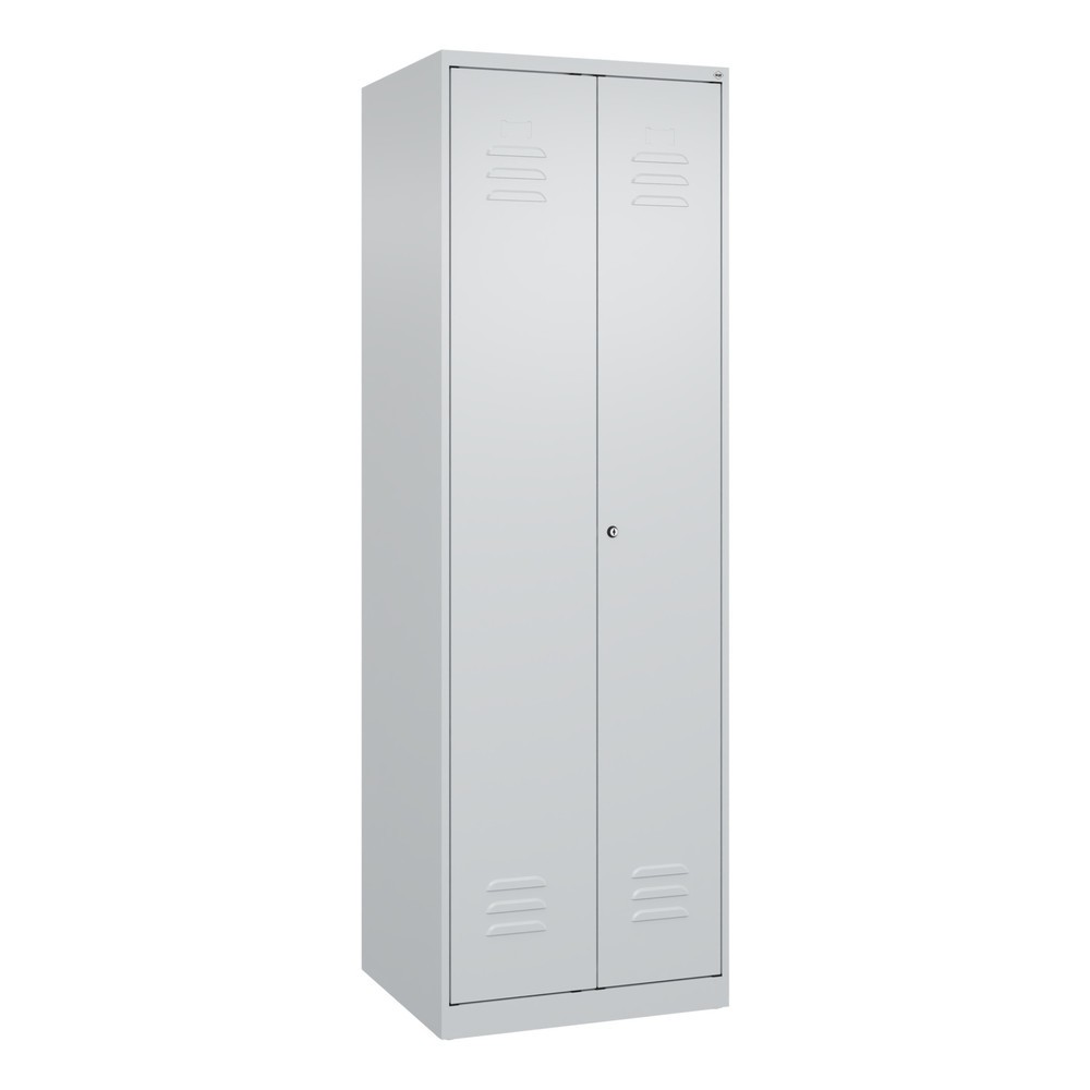 Produktabbildung: C+P Schwarz-Weiß-Spind Classic PLUS, 2 Abteile, HxBxT 1.850 x 600 x 500 mm, lichtgrau, lichtgrau, Zylinderschloss