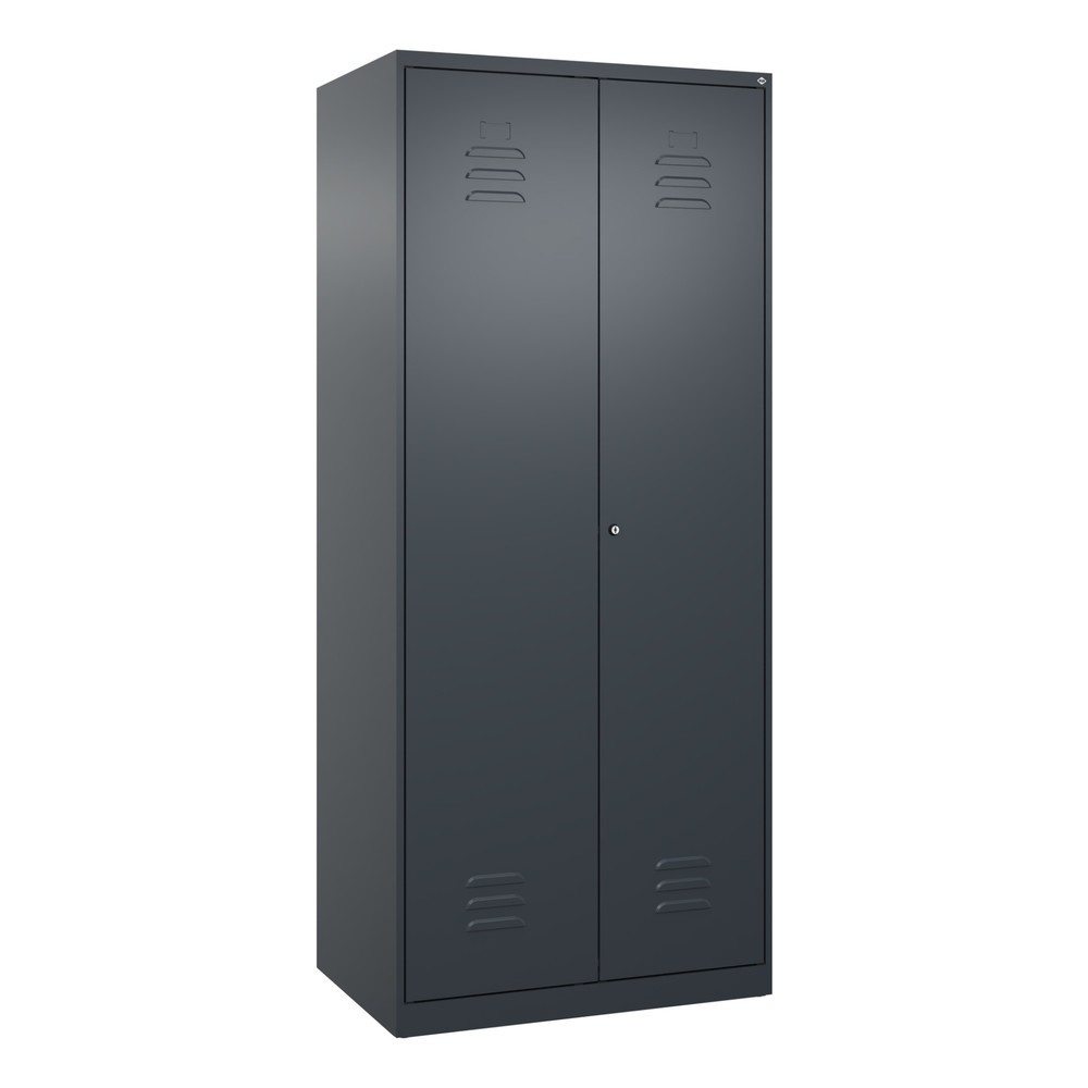 Produktabbildung: C+P Schwarz-Weiß-Spind Classic PLUS, 2 Abteile, HxBxT 1.850 x 800 x 500 mm, anthrazitgrau, anthrazitgrau, Zylinderschloss