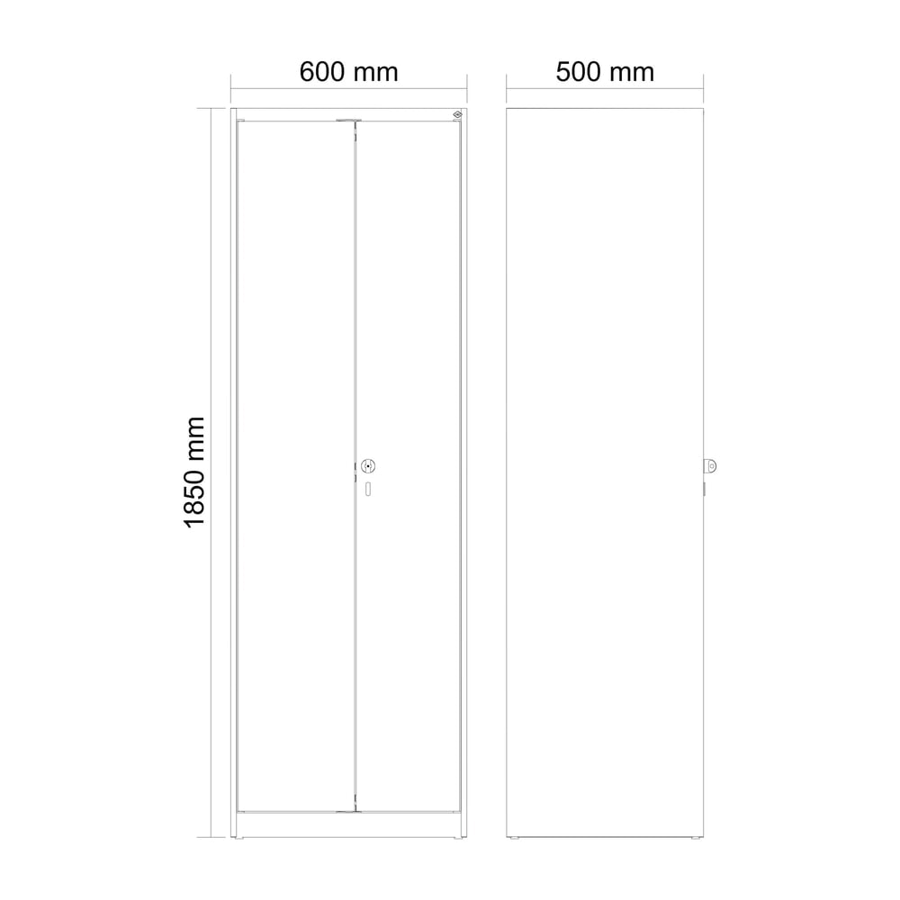 Produktabbildung Nr. 8: C+P Schwarz-Weiß-Spind Classic PLUS, 2 Abteile, HxBxT 1.850 x 600 x 500 mm, lichtgrau, anthrazitgrau, für Vorhängeschloss