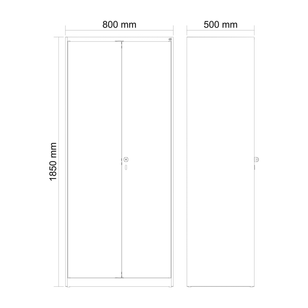 Produktabbildung Nr. 8: C+P Schwarz-Weiß-Spind Classic PLUS, 2 Abteile, HxBxT 1.850 x 800 x 500 mm, lichtgrau, lichtblau, Zylinderschloss