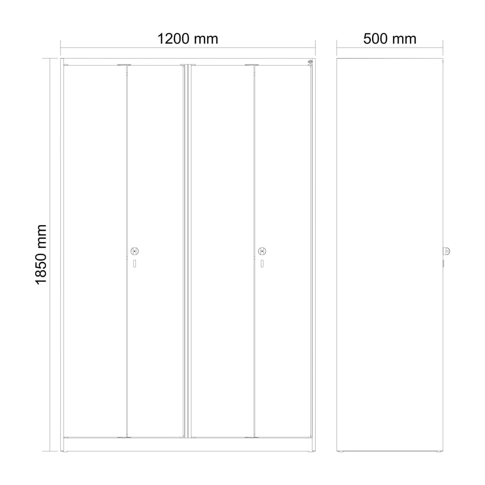 Produktabbildung Nr. 8: C+P Schwarz-Weiß-Spind Classic PLUS, 4 Abteile, HxBxT 1.850 x 1.200 x 500 mm, lichtgrau, lichtgrau, für Vorhängeschloss