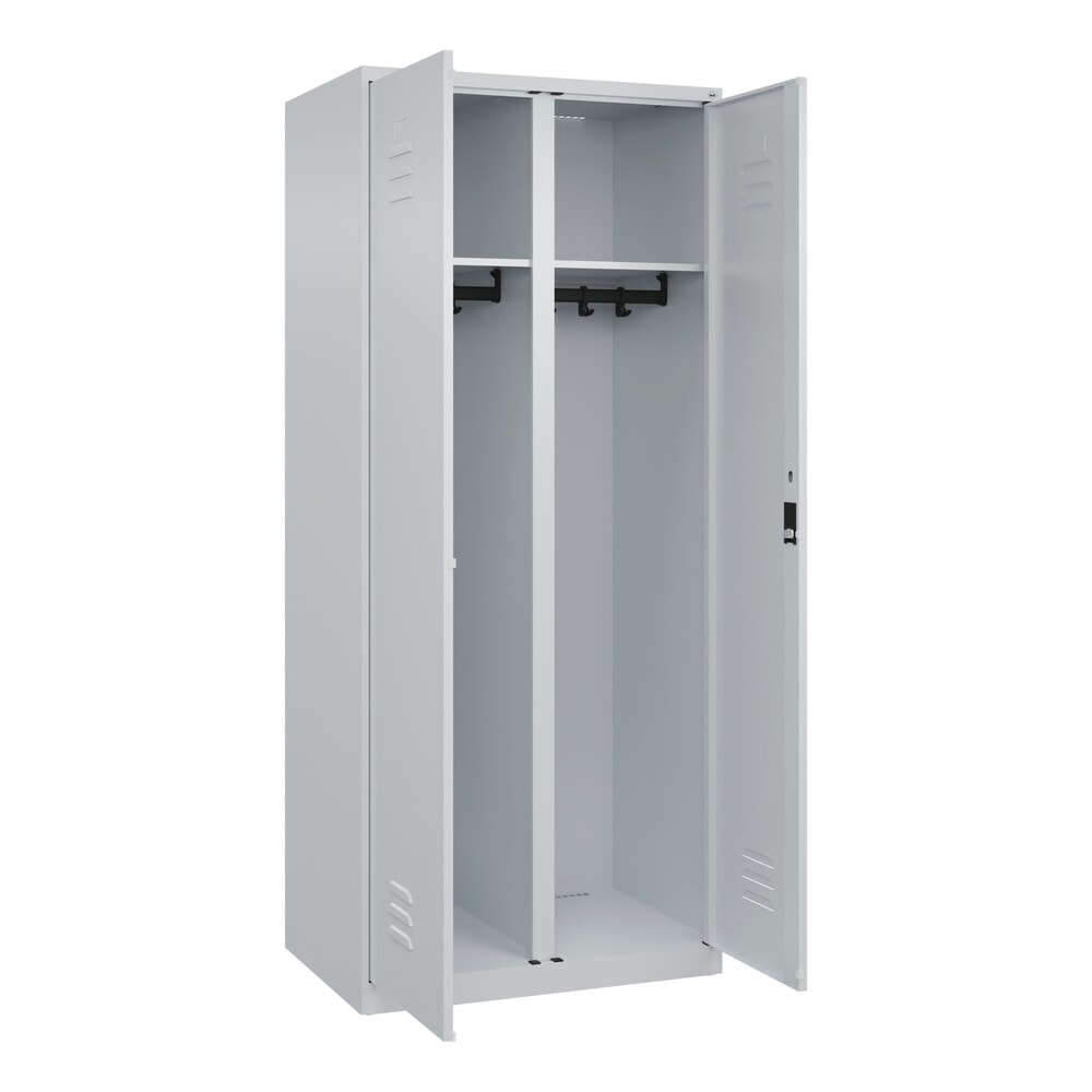 Produktabbildung Nr. 1: C+P Schwarz-Weiß-Spind Classic PLUS, 2 Abteile, HxBxT 1.850 x 800 x 500 mm, lichtgrau, lichtgrau, Zylinderschloss