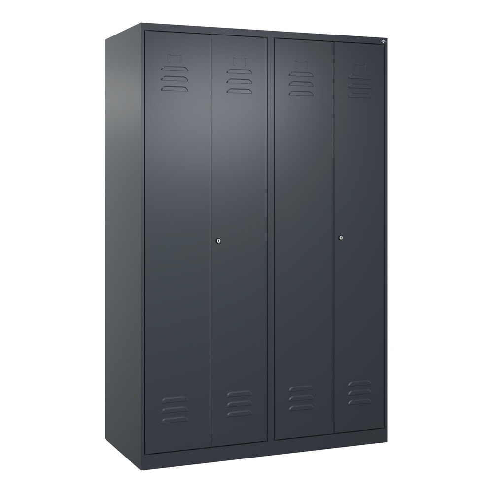Produktabbildung Nr. 9: C+P Schwarz-Weiß-Spind Classic PLUS, 4 Abteile, HxBxT 1.850 x 1.200 x 500 mm, anthrazitgrau, anthrazitgrau, Zylinderschloss