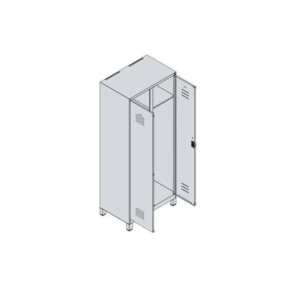 C+P Schwarz-Weiß-Spind Classic PLUS, Füße, 2 Abteile, HxBxT 1.950 x 800 x 500 mm, anthrazitgrau, lichtgrau, Zylinderschloss Produktabbildung Nr. 8: C+P Schwarz-Weiß-Spind Classic PLUS, Füße, 2 Abteile, HxBxT 1.950 x 800 x 500 mm, anthrazitgrau, lichtgrau, Zylinderschloss