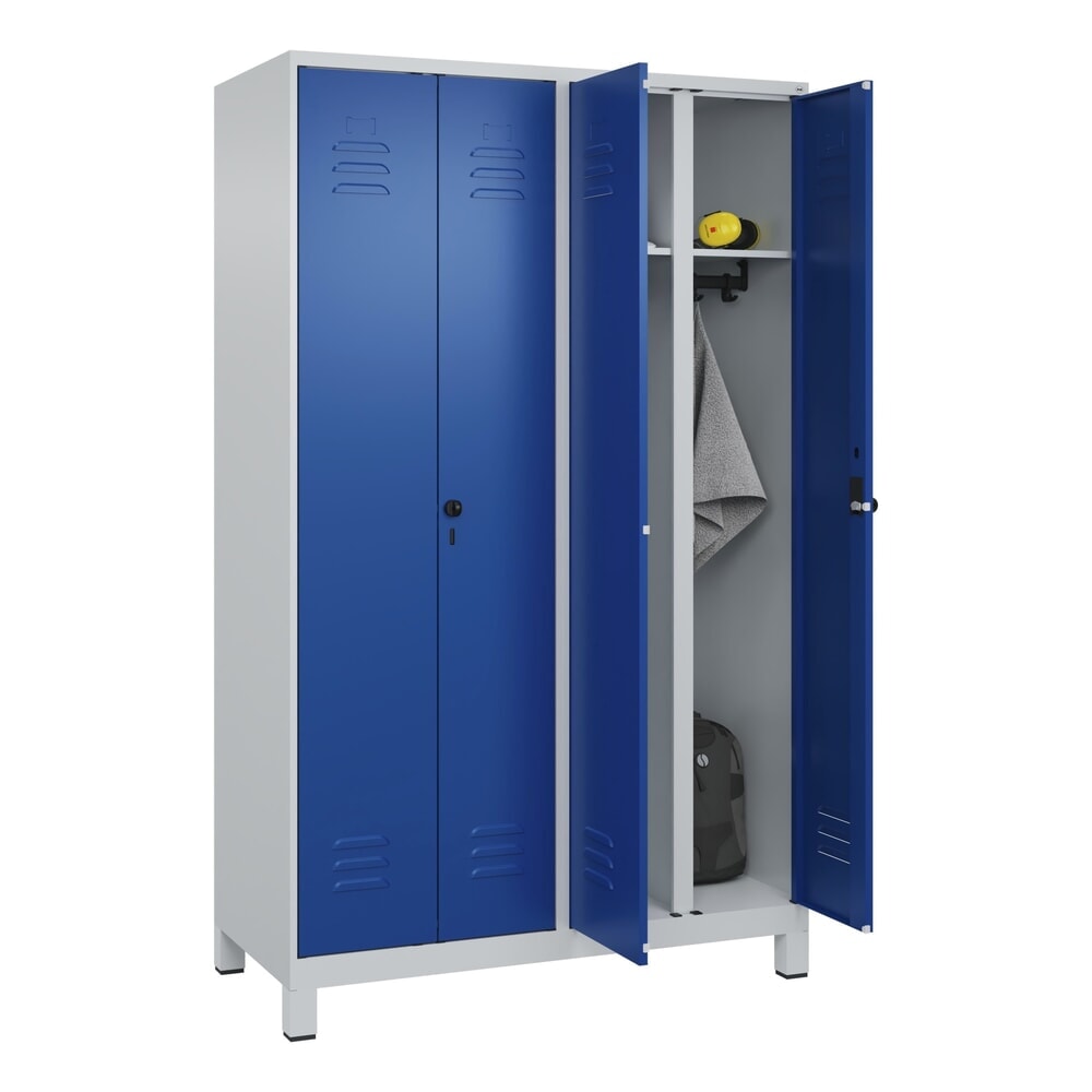 C+P Schwarz-Weiß-Spind Classic PLUS, Füße, 4 Abteile, HxBxT 1.950 x 1.200 x 500 mm, lichtgrau, enzianblau, für Vorhängeschloss Produktabbildung Nr. 10: C+P Schwarz-Weiß-Spind Classic PLUS, Füße, 4 Abteile, HxBxT 1.950 x 1.200 x 500 mm, lichtgrau, enzianblau, für Vorhängeschloss