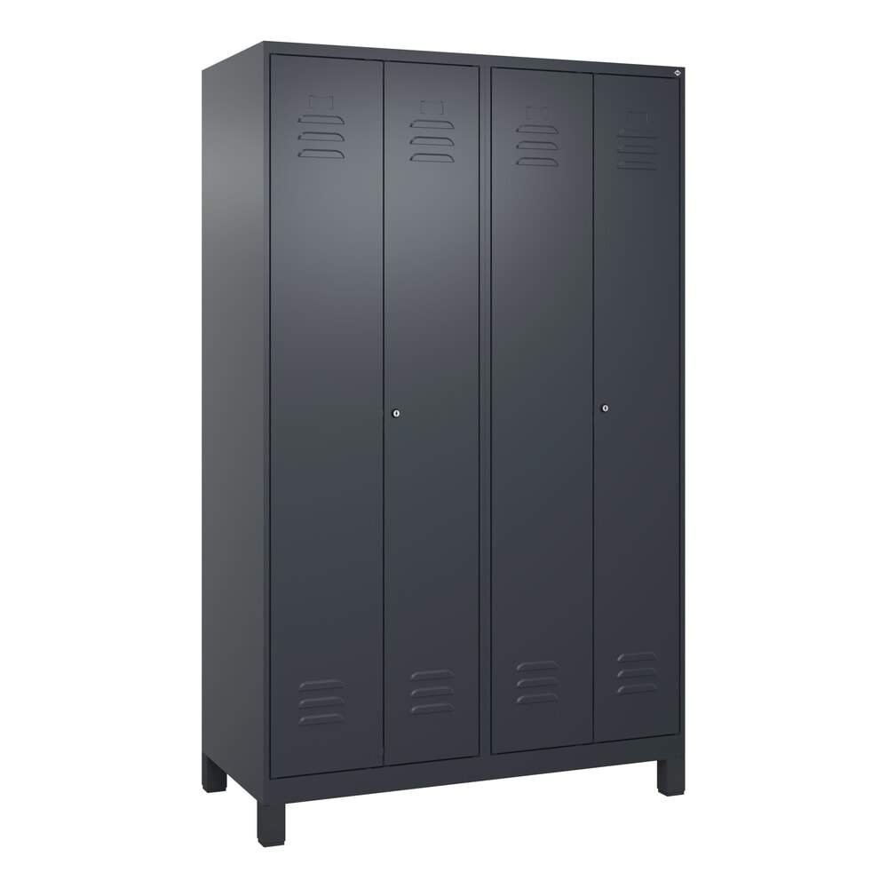 C+P Schwarz-Weiß-Spind Classic PLUS, Füße, 4 Abteile, HxBxT 1.950 x 1.200 x 500 mm, anthrazitgrau, anthrazitgrau, Zylinderschloss Produktabbildung Nr. 9: C+P Schwarz-Weiß-Spind Classic PLUS, Füße, 4 Abteile, HxBxT 1.950 x 1.200 x 500 mm, anthrazitgrau, anthrazitgrau, Zylinderschloss