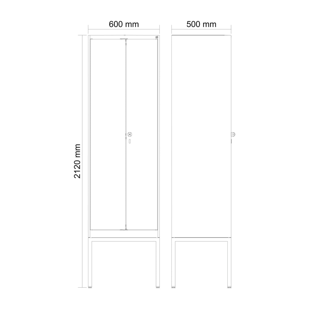 Produktabbildung Nr. 8: C+P Schwarz-Weiß-Spind Classic PLUS, Gestell, 2 Abteile, HxBxT 2.120 x 600 x 500 mm, lichtgrau, enzianblau, für Vorhängeschloss