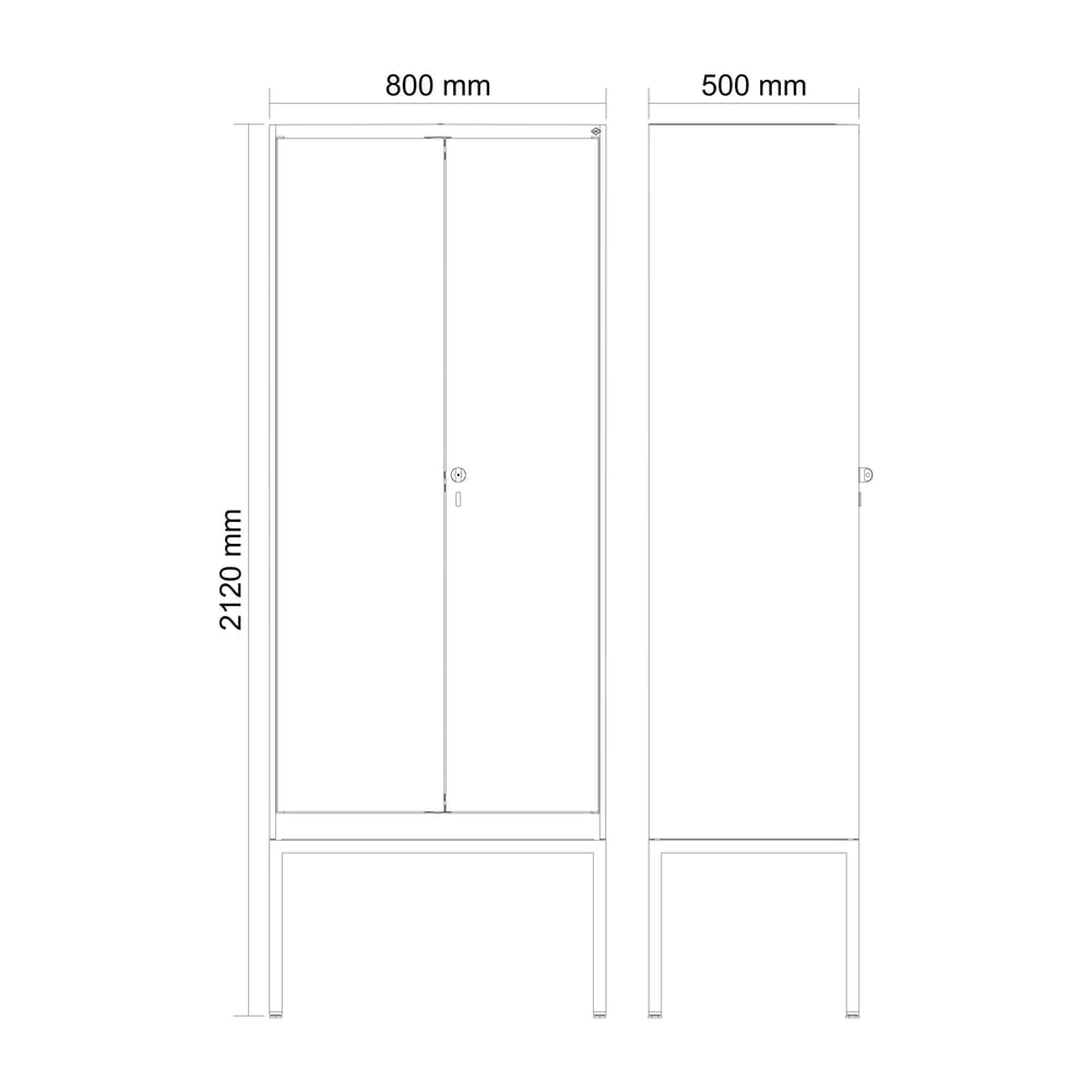 Produktabbildung Nr. 8: C+P Schwarz-Weiß-Spind Classic PLUS, Gestell, 2 Abteile, HxBxT 2.120 x 800 x 500 mm, lichtgrau, lichtblau, Zylinderschloss