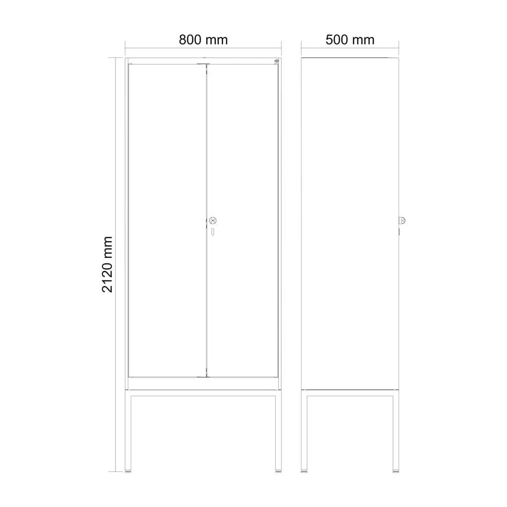 C+P Schwarz-Weiß-Spind Classic PLUS, Gestell, 2 Abteile, HxBxT 2.120 x 800 x 500 mm, lichtgrau, lichtgrau, Zylinderschloss Produktabbildung Nr. 8: C+P Schwarz-Weiß-Spind Classic PLUS, Gestell, 2 Abteile, HxBxT 2.120 x 800 x 500 mm, lichtgrau, lichtgrau, Zylinderschloss
